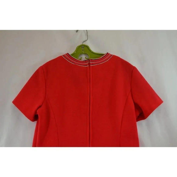 Vintage Red Polyester Shift Dress Fortrel Knit Dress with Button  Detail Tricot - Picture 6 of 10